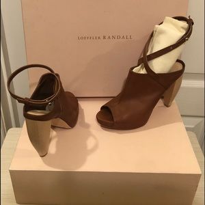 Loeffler Randall Italian leather banana heel platform. Used like new pumps.